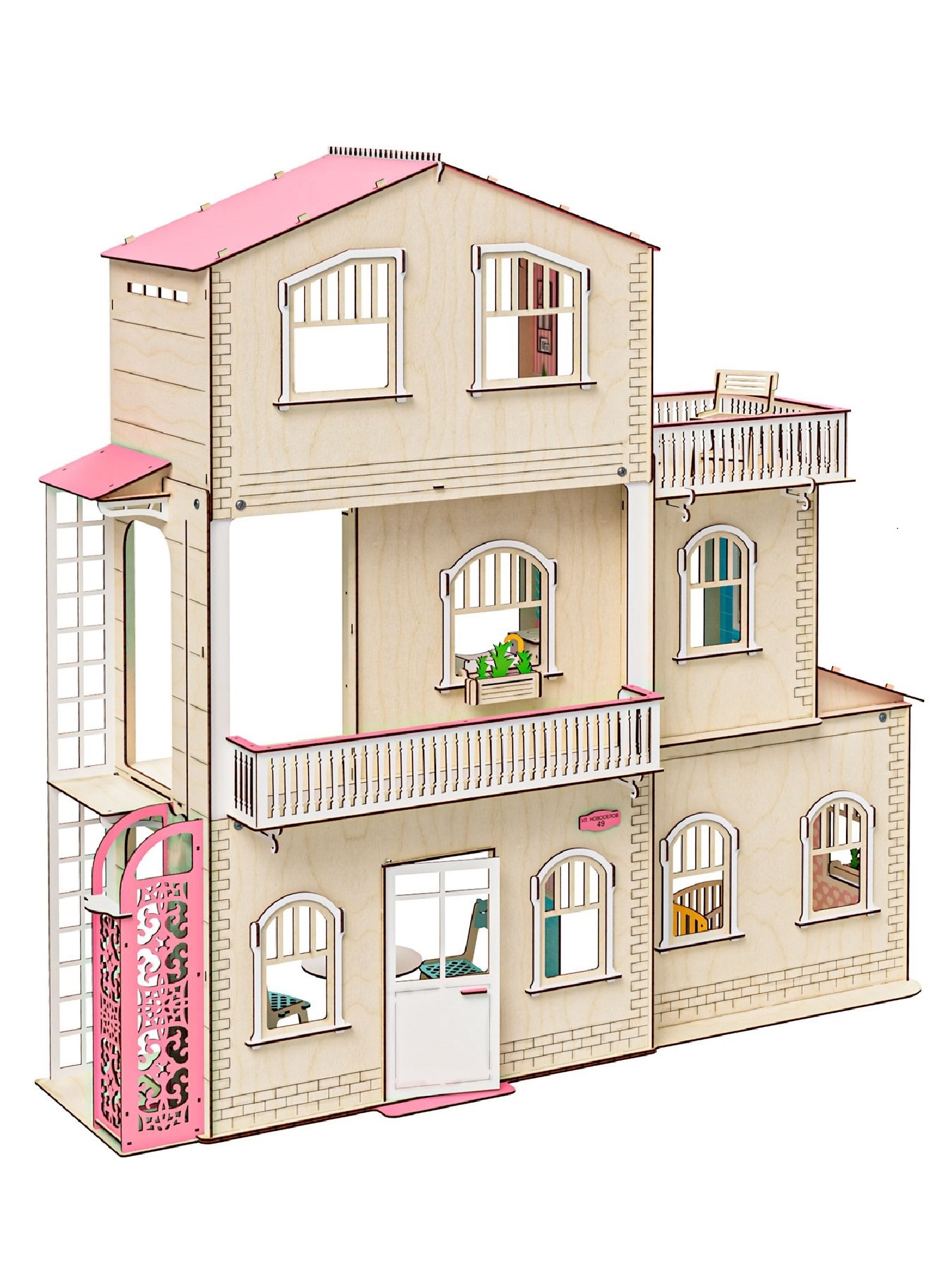 Домик для кукол M-WOOD с мебелью 3023_3 - фото 7