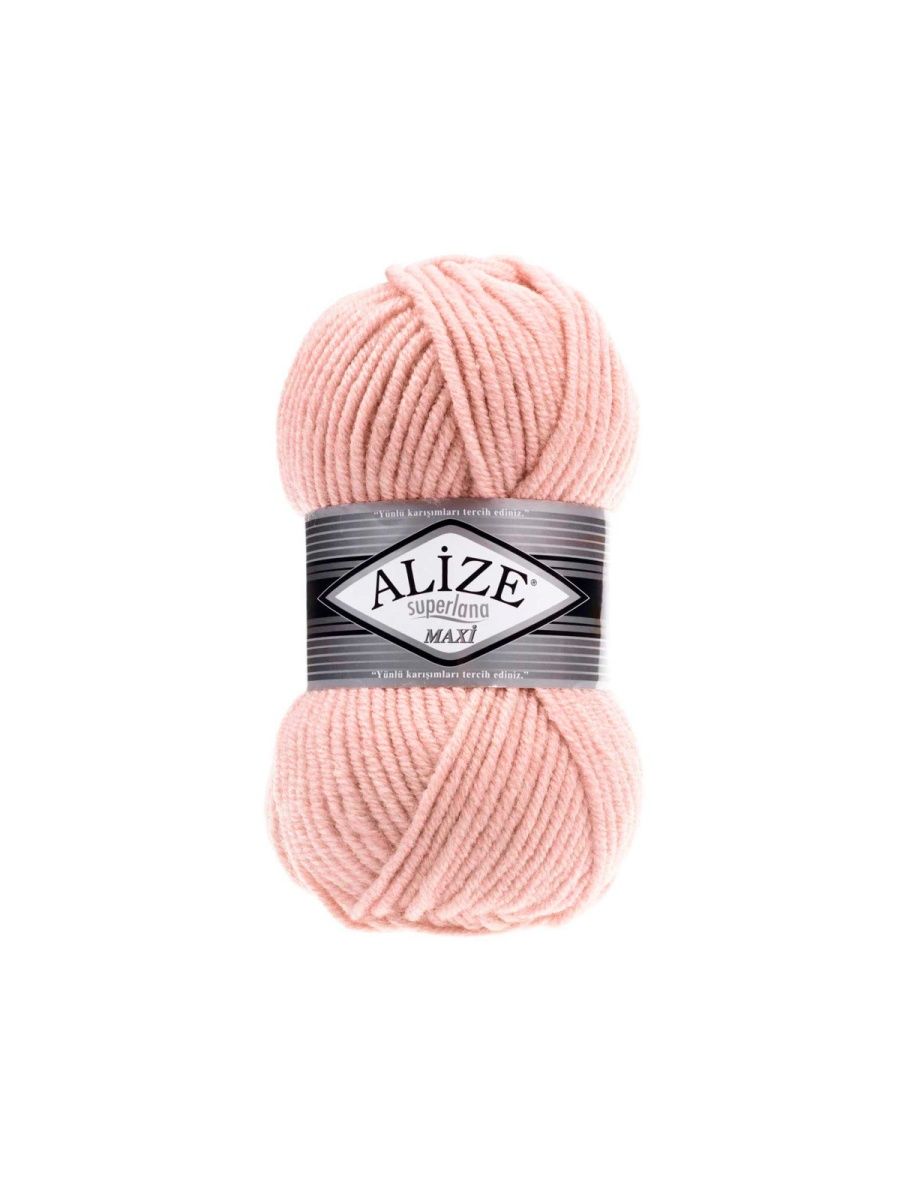 Пряжа Alize полушерстяная мягкая теплая Superlana maxi 100 гр 100 м 5 мотков 523 Кристально Розовый - фото 6