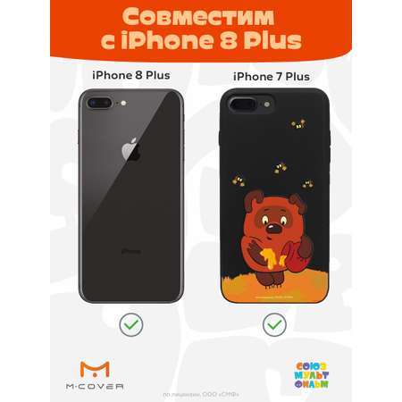 Силиконовый чехол Mcover для смартфона Apple iPhone 7 plus 8 plus Союзмультфильм Медвежонок и мед