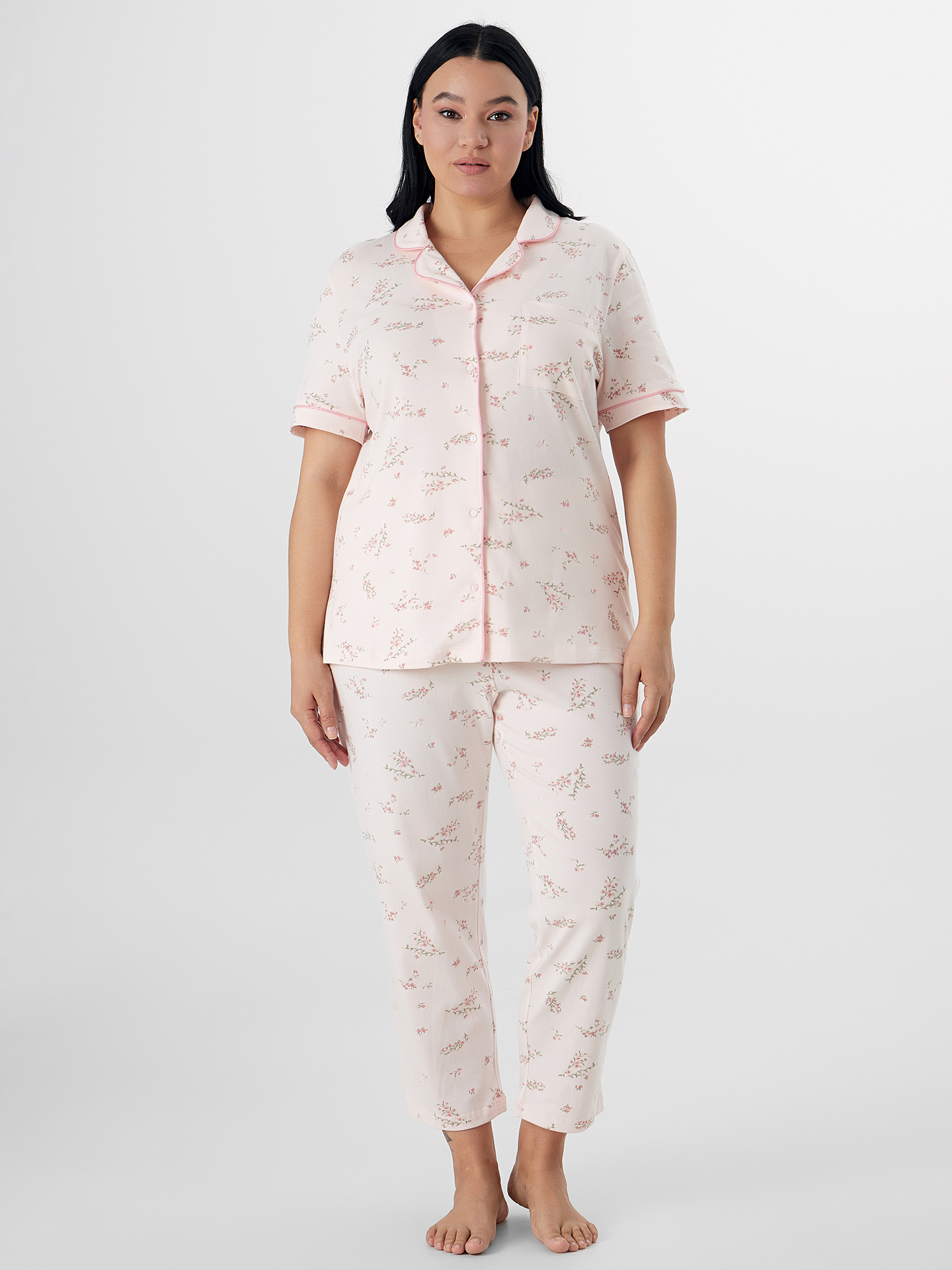 Пижама Mark Formelle (Марк Формэль) 592505-2/веточки на св.розовом - фото 1