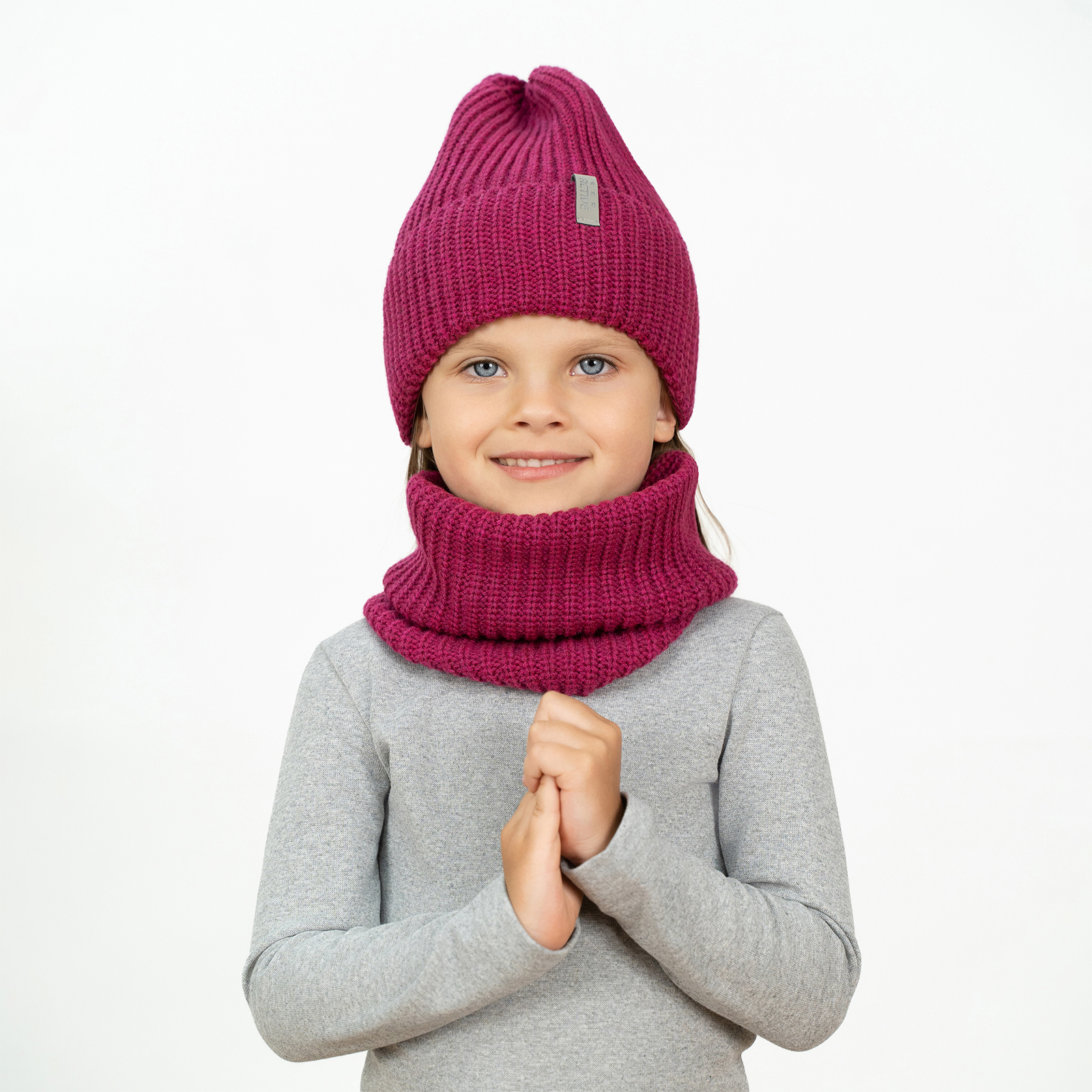 Шапка и снуд Arctic kids Ш-118 малина - фото 7