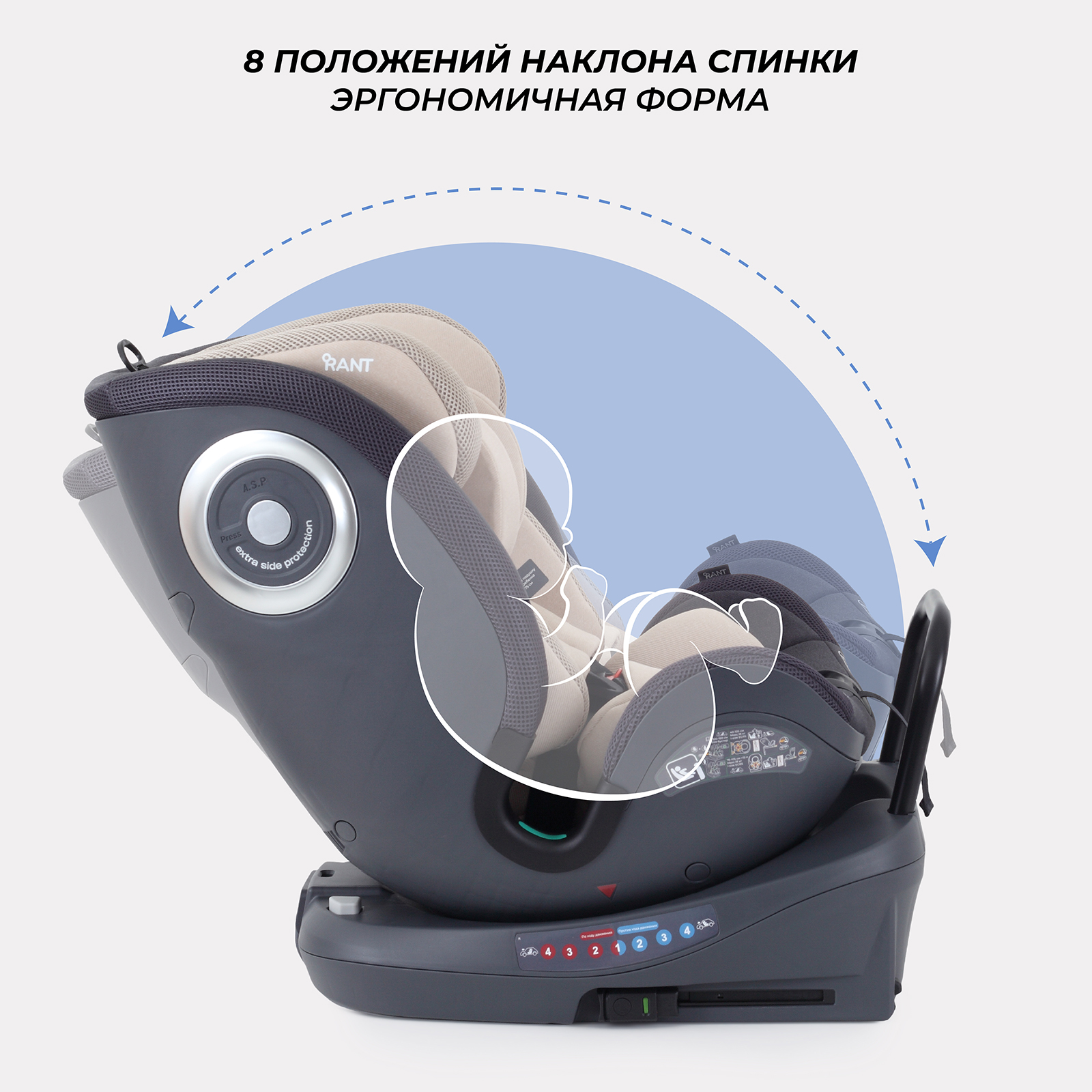 Автокресло Rant MultiFix Beige Isofix 0+/1/2/3 (0-36 кг) - фото 3