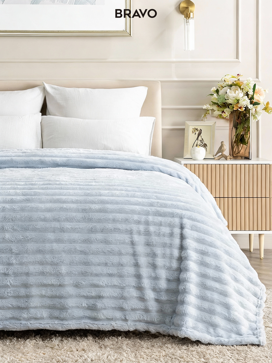 Покрывало BRAVO Волна серебро 200 x 220 см велсофт - фото 4