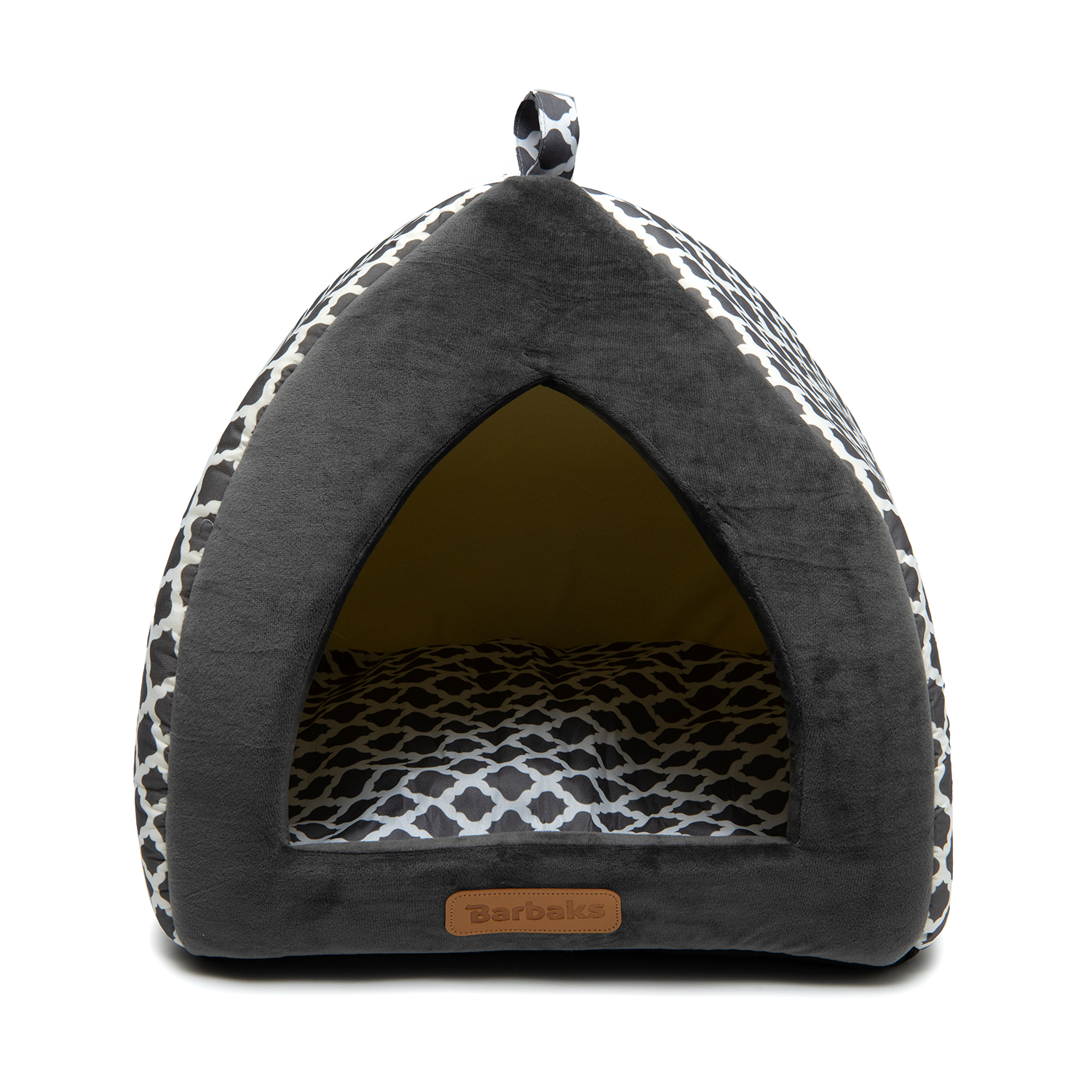 Домик Barbaks 38*38*38см квадратный мягкий серо-черный - фото 1