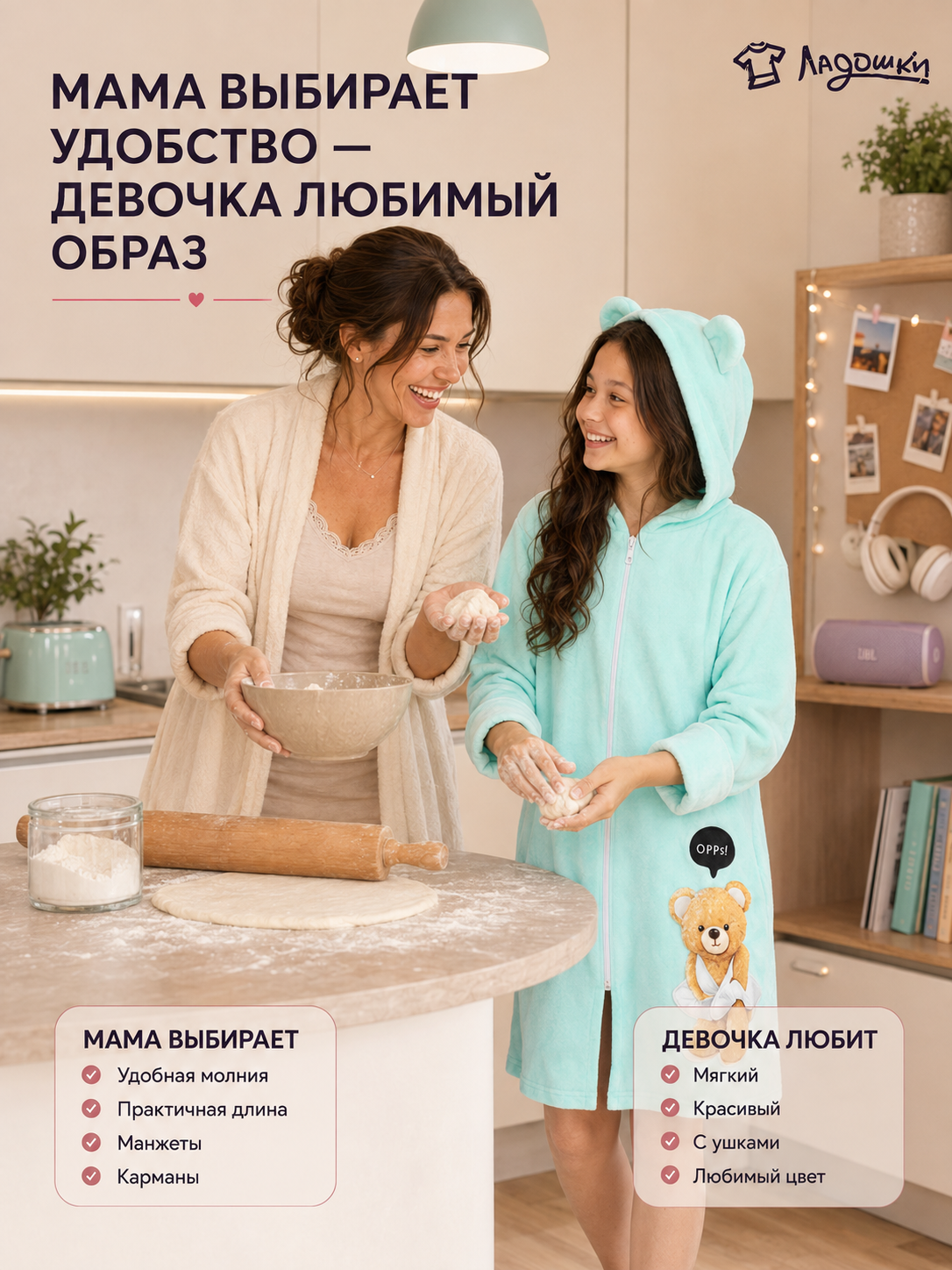 Халат ЛАДОШКИ Халат Монро бирюза - фото 9
