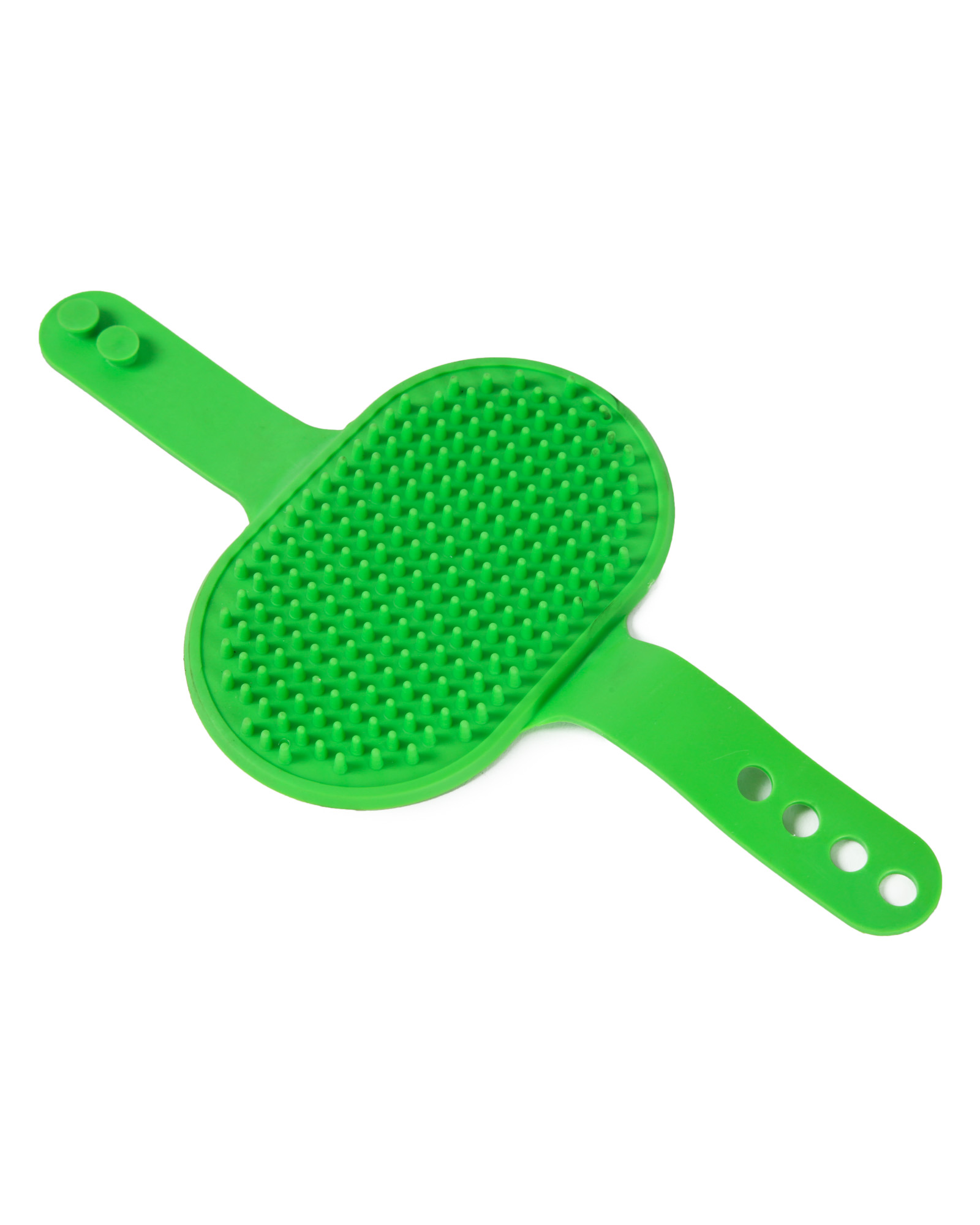 Щётка-массажёр Barbaks из термопластичной резины для ухода за питомцем зеленая 15*11.5см - фото 1