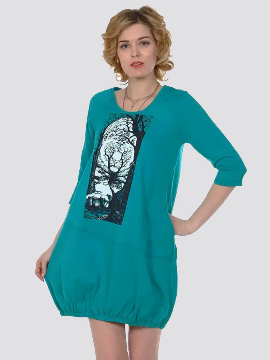 Изображение товара Мягкая хлопковая туника ТРИ-ТРИКОТАЖ 42 для дома и отдыха комфортная