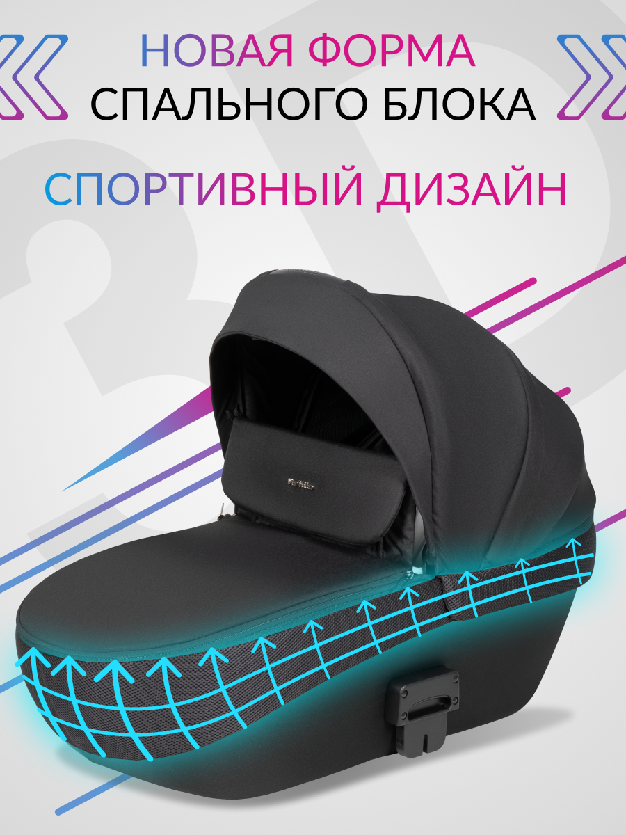 Коляска 3в1 Farfello Molly Pro черный - фото 4