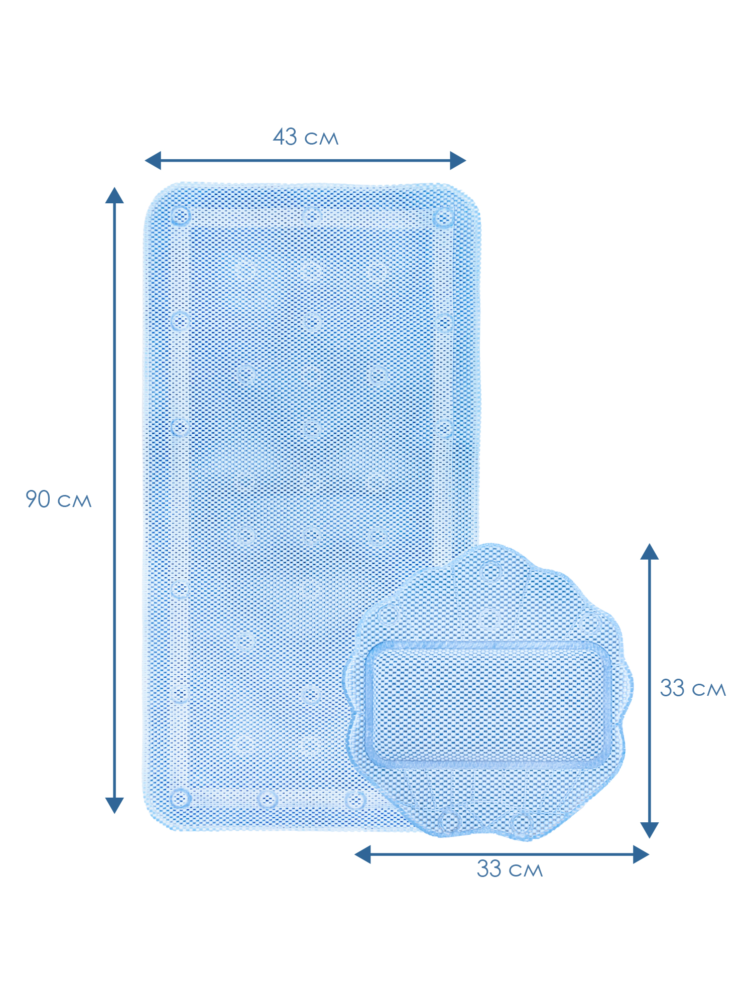 Коврик для ванной VILINA голубой 22 x 43 см 1 шт. - фото 5