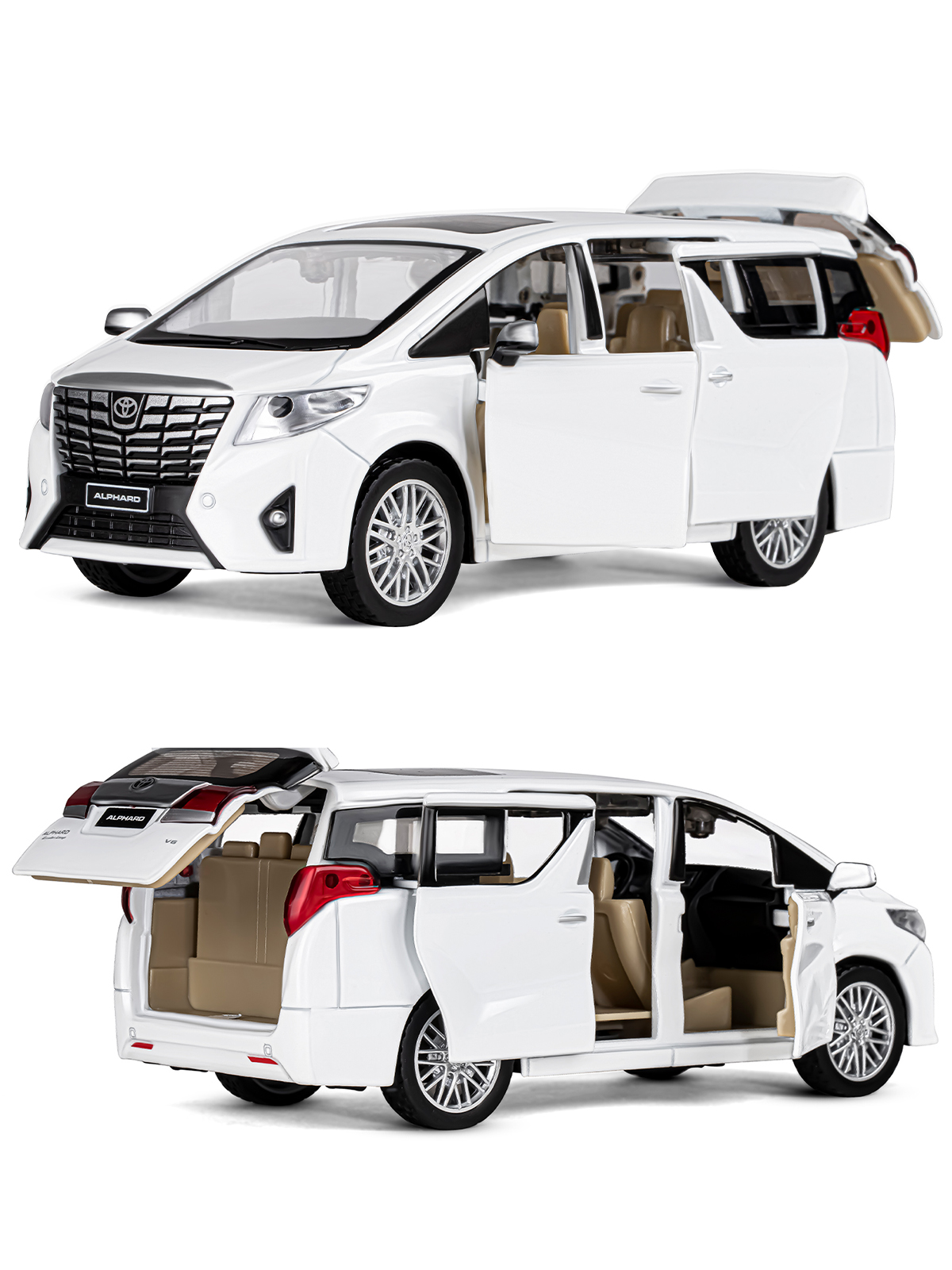 Автомобиль АВТОпанорама Toyota Alphard 1:29 JB1251333 - фото 8