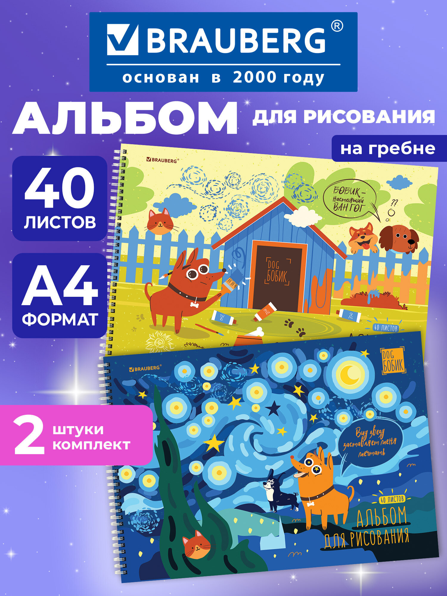 Альбом Brauberg А4 40 лист. 2 шт. - фото 1