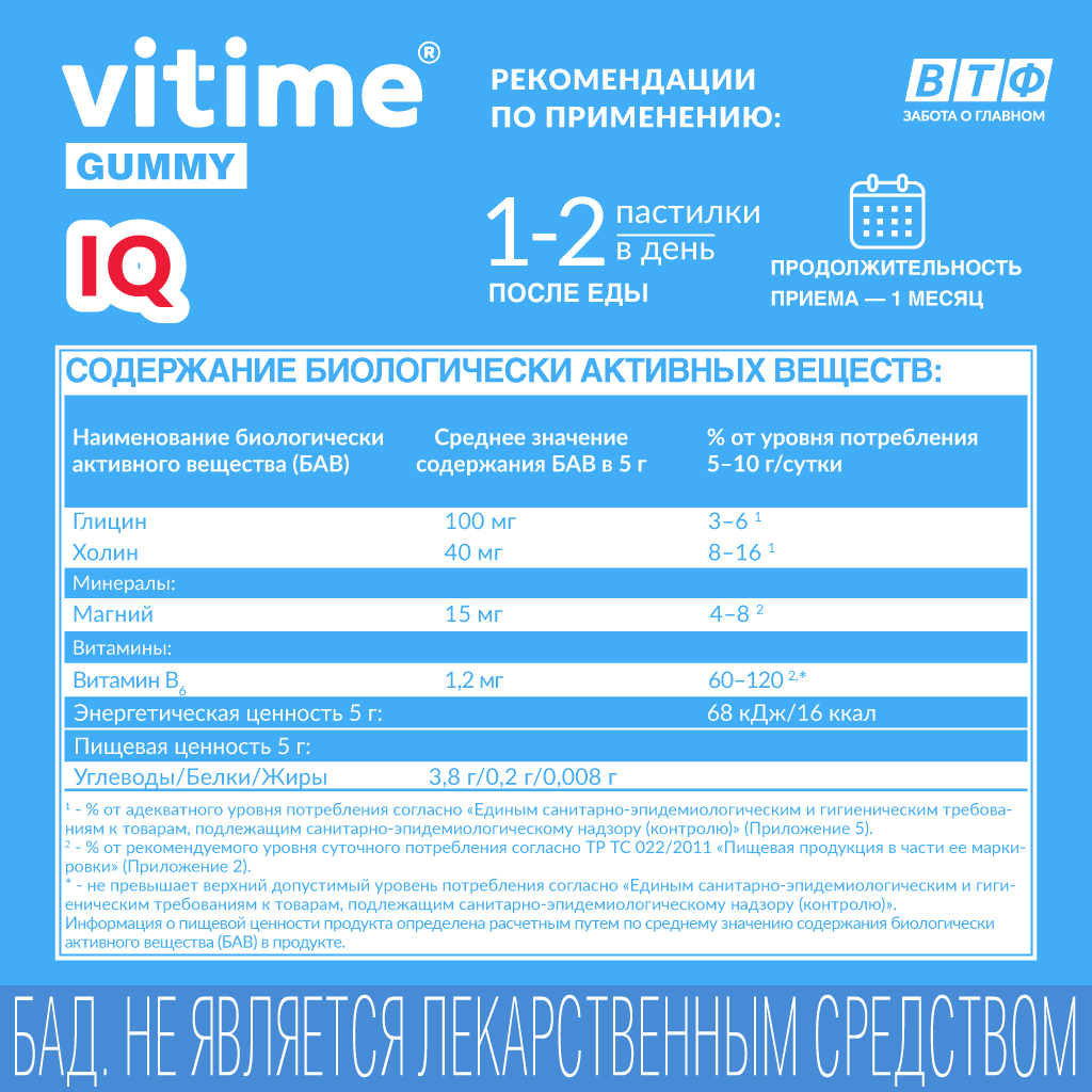 Интеллект Vitime мармеладные пастилки №15 в Zip-пакете - фото 7