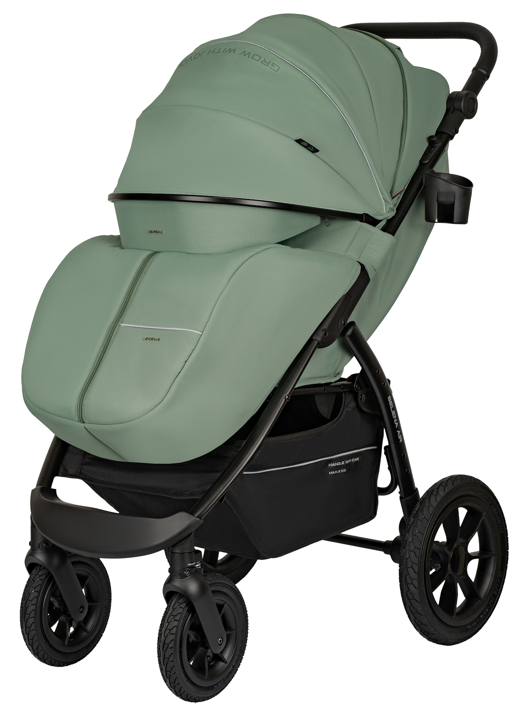Коляска прогулочная JOVOLA SELENA Air 2025 с сумкой зеленый - фото 15