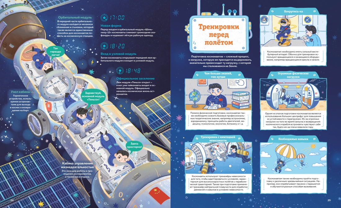 Книга Махаон 24 часа в космосе/Дуань Чжан Цюй И /Станция на орбите Земли - фото 7