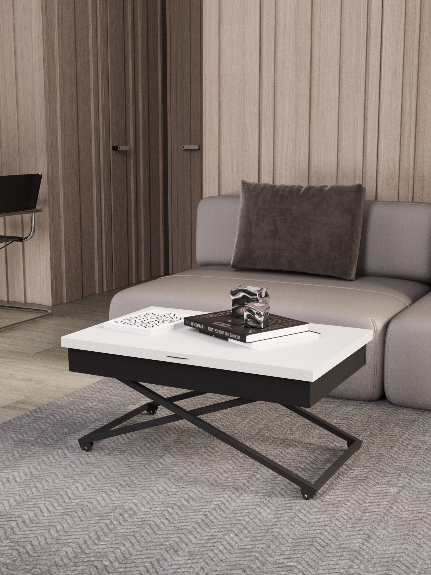 Стол-трансформер КАЛИФОРНИЯ МЕБЕЛЬ Андрэ Loft ЛДСП Белый Черный - фото 22