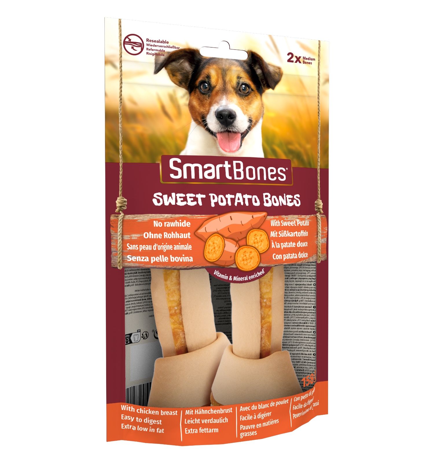 Лакомство для собак косточки Smart Bones с бататом средние 2шт - фото 3