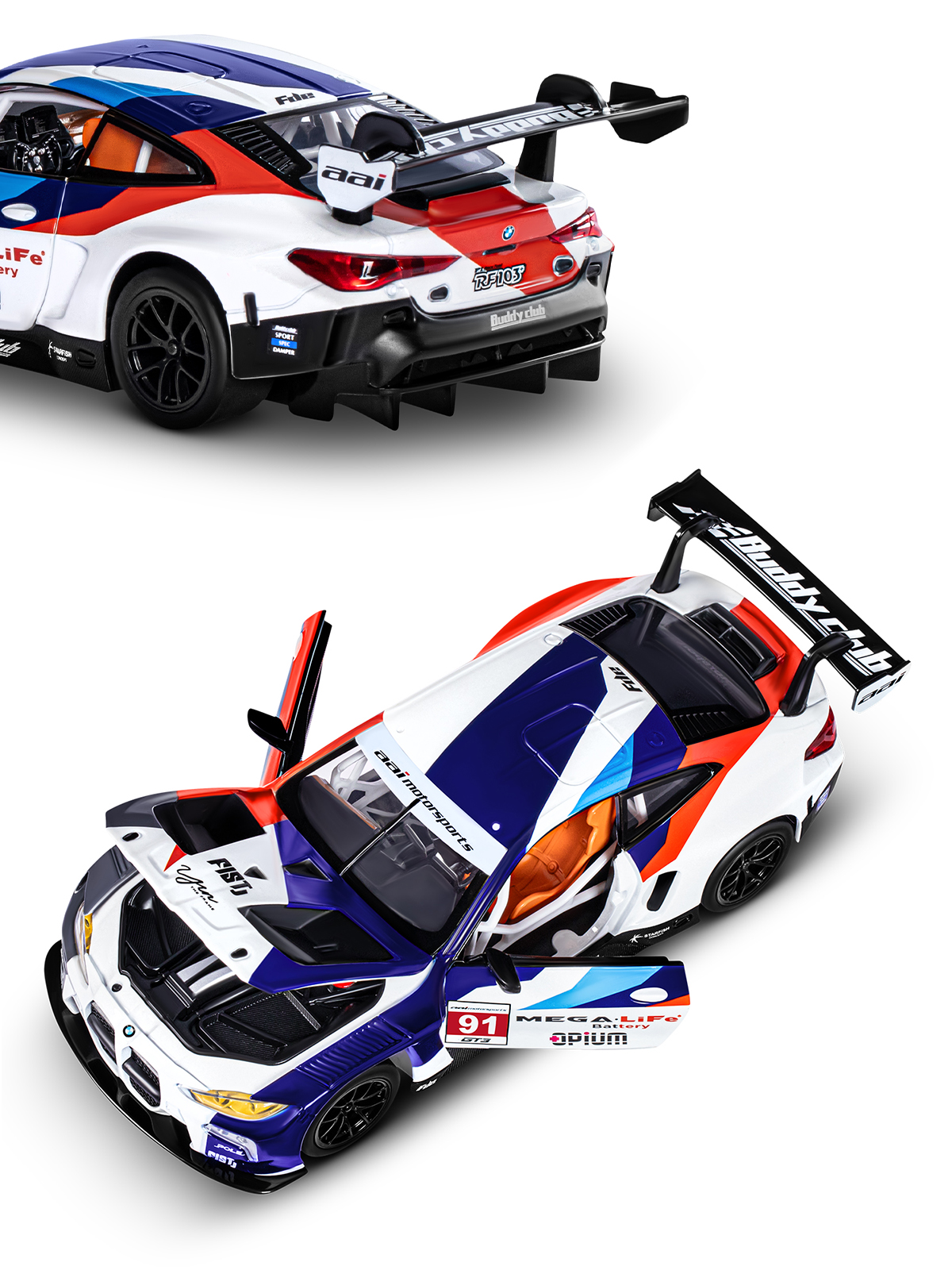 Автомобиль АВТОпанорама BMW M4 GT3 1:24 JB1251651 - фото 11