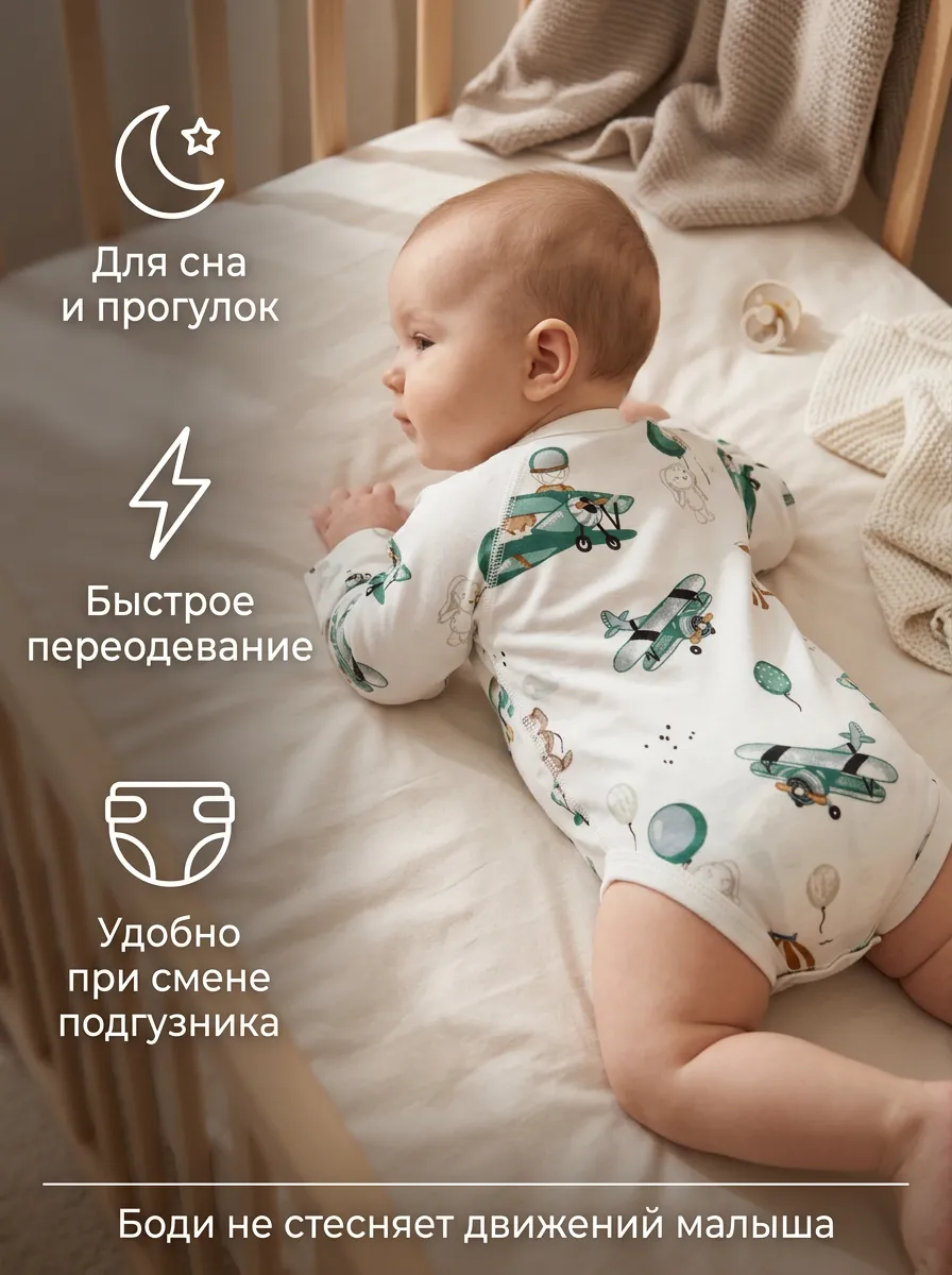 Боди 2 шт Milkymania 120мишкидельтапланкороткийрукав - фото 12