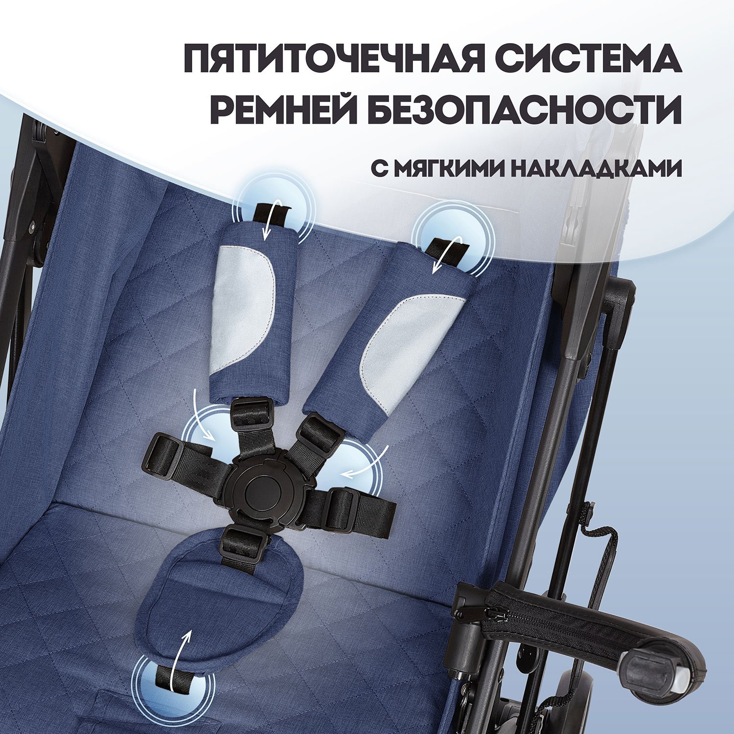 Коляска прогулочная Nuovita Fiato голубой - фото 15