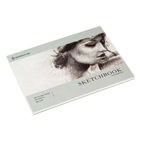 Скетчбук для графики и эскизов 40л., А5 Greenwich Line \"Graphics. Graceful girl\", на склейке, 160г/м2