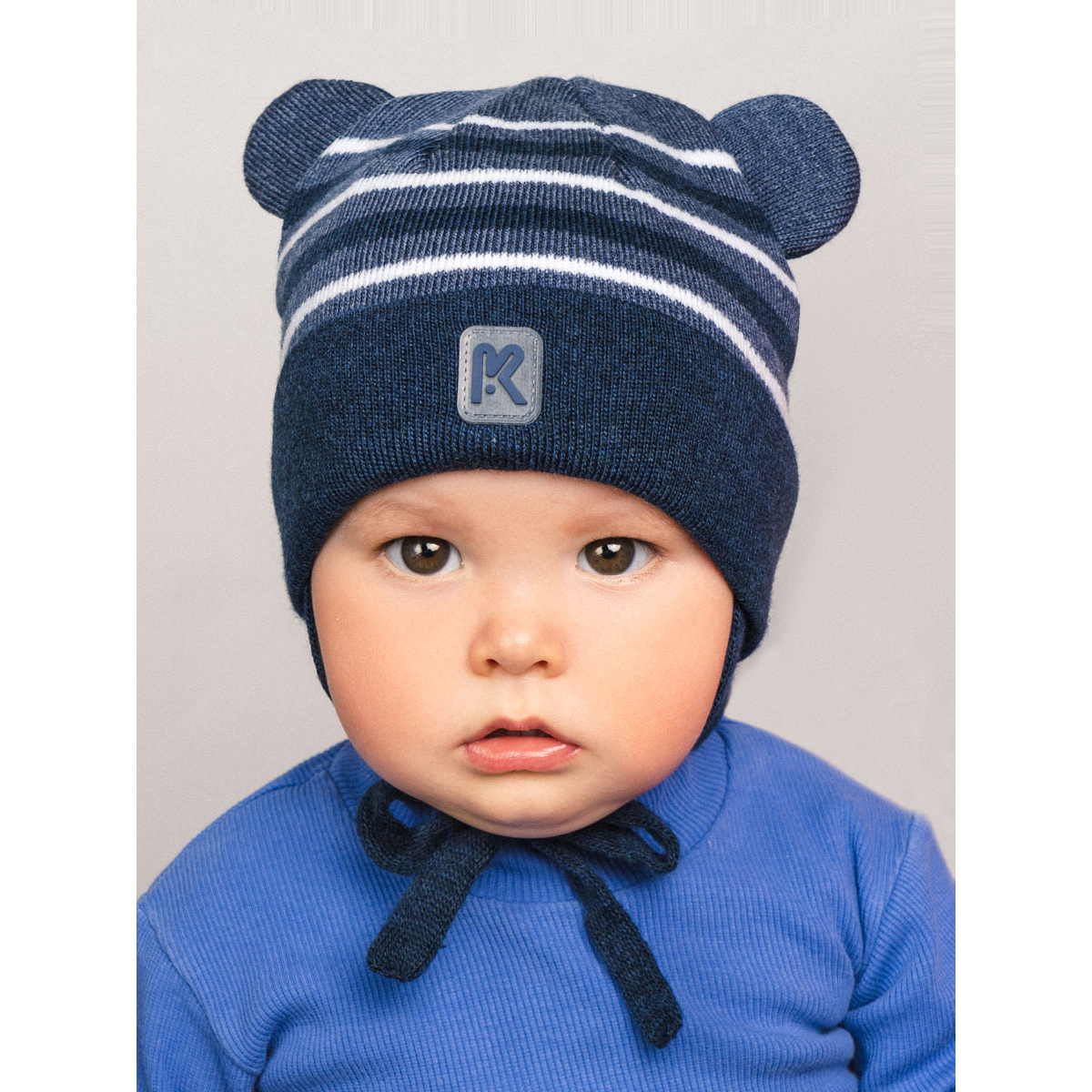 Шапка ПриКиндер M3-1926 Цвет: Синий/джинс/белый - фото 1