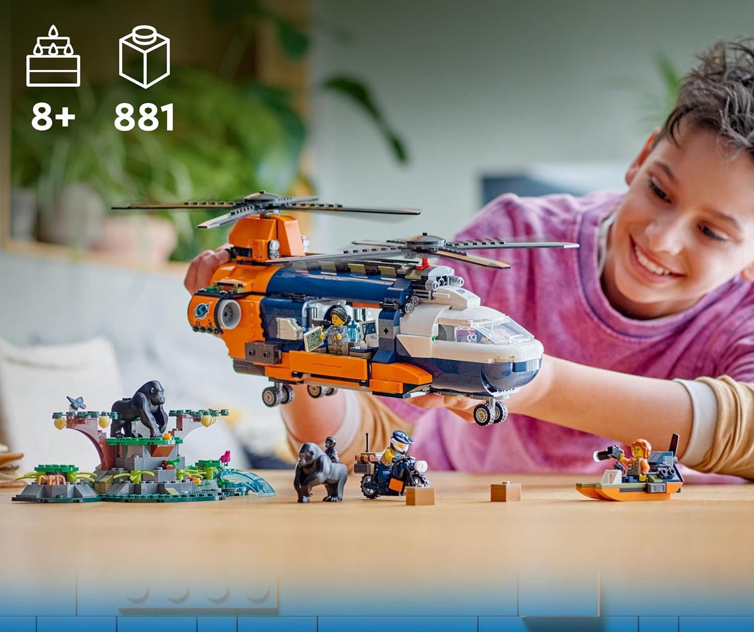 Конструктор LEGO City Jungle Explorer Helicopter блочный - фото 8