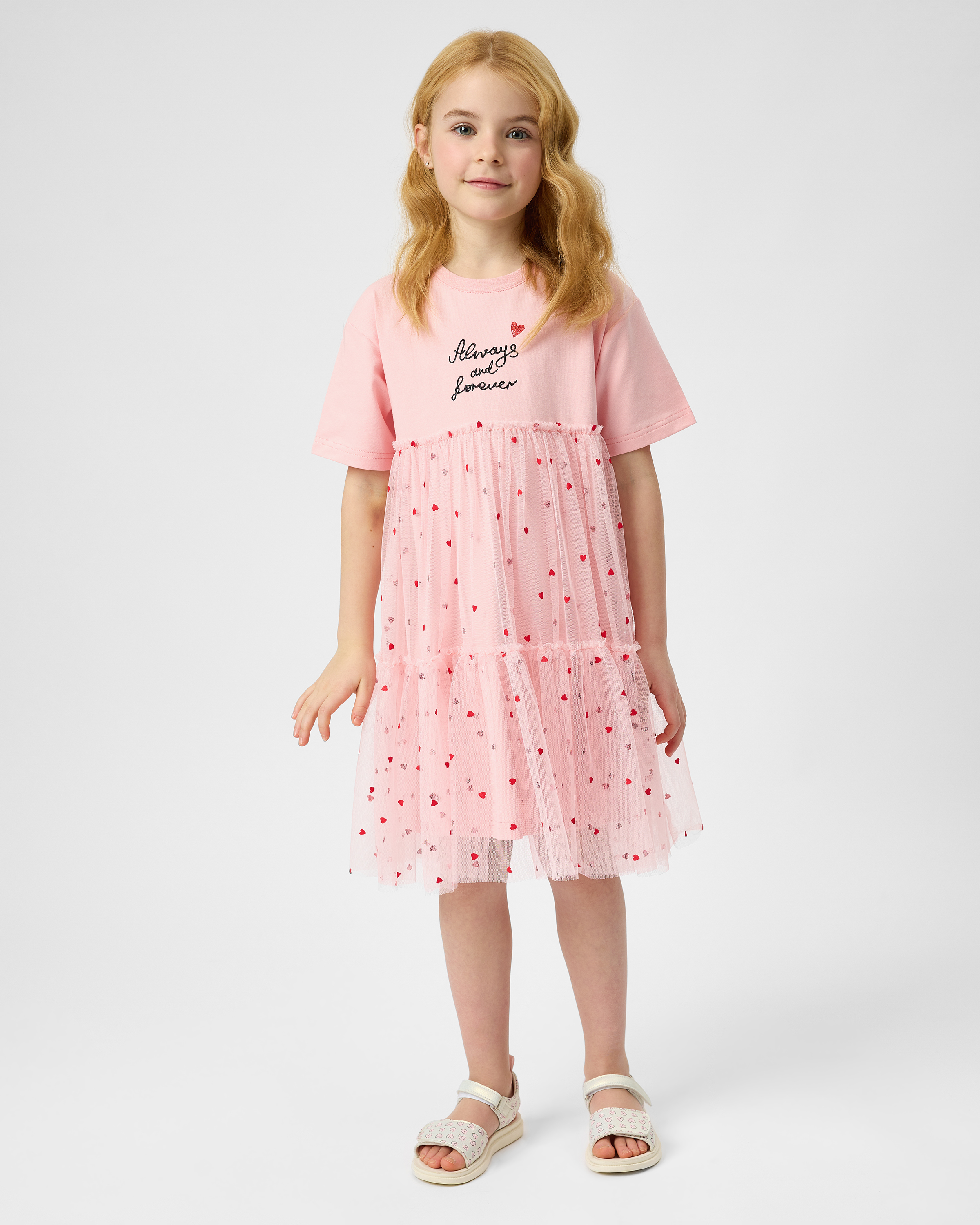 Изображение товара Платье для девочки Futurino 92 с пышной юбкой и сердечками