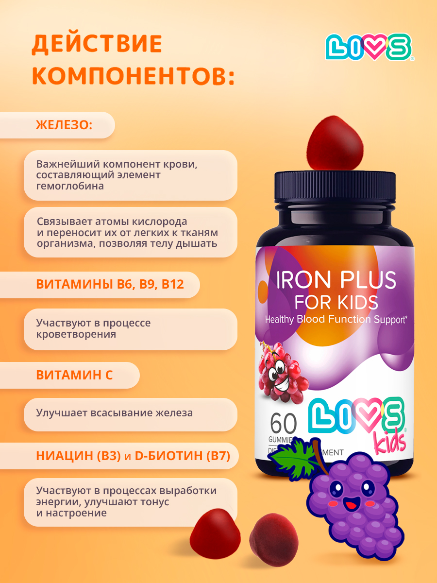 Витамины LIVS Железо Плюс для детей - фото 4