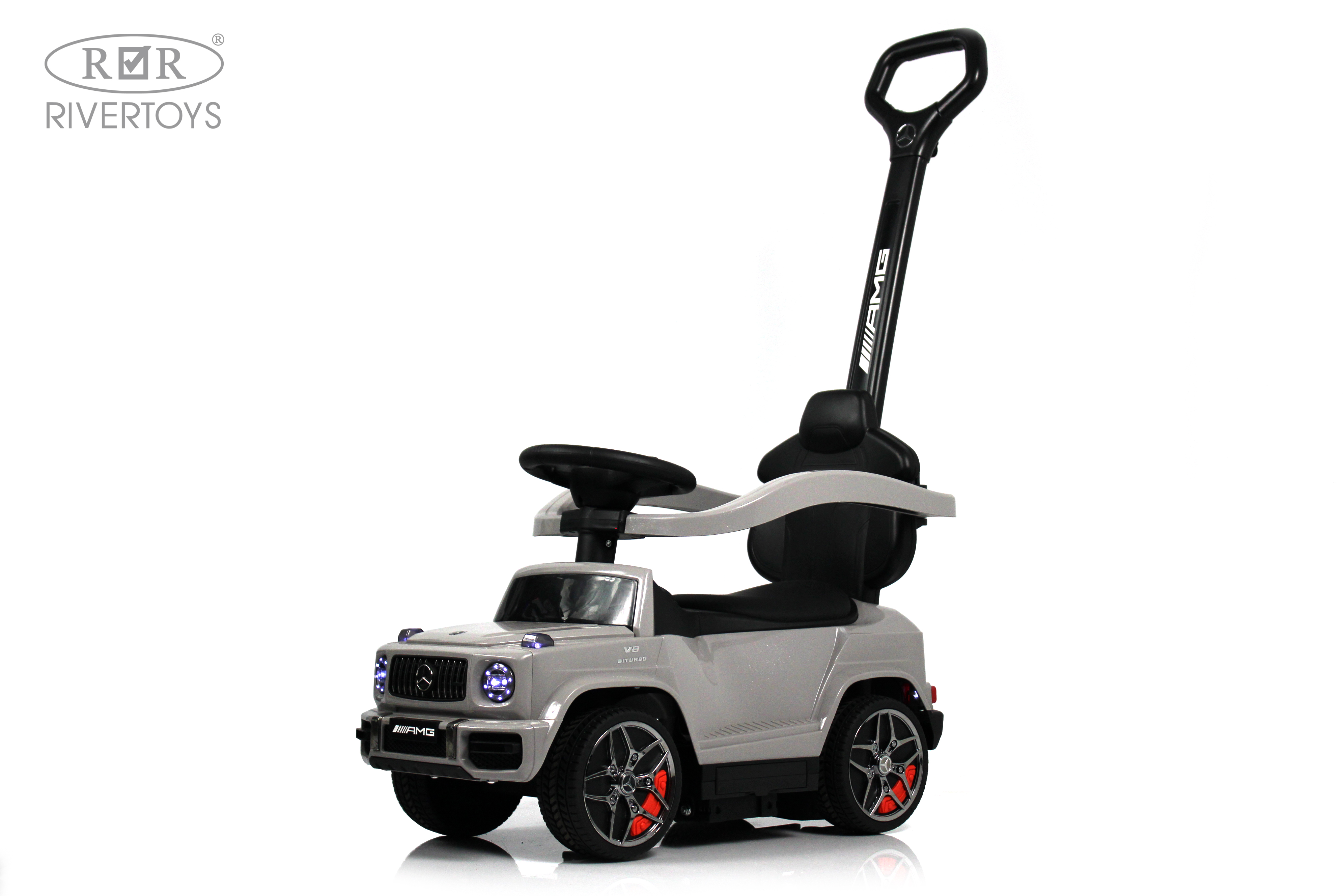 Каталка RIVERTOYS Mercedes-Benz G63 Grey Diamond серый - фото 14