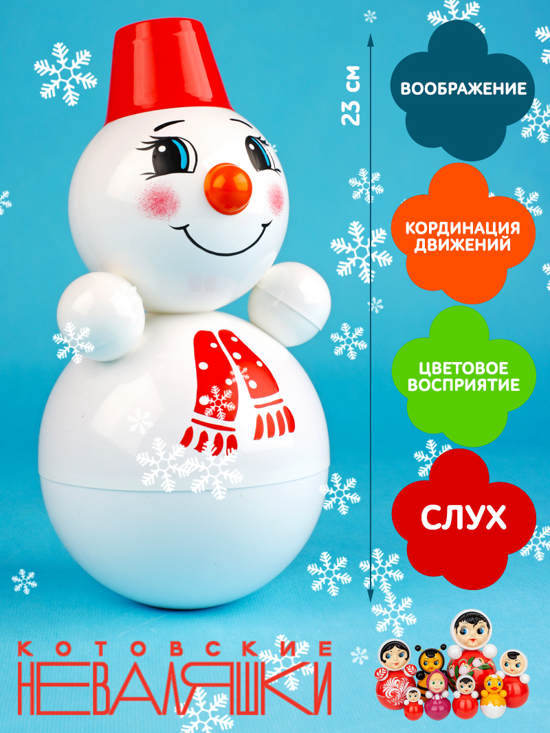 Игрушка Котовские неваляшки неваляшка Снеговик - фото 2