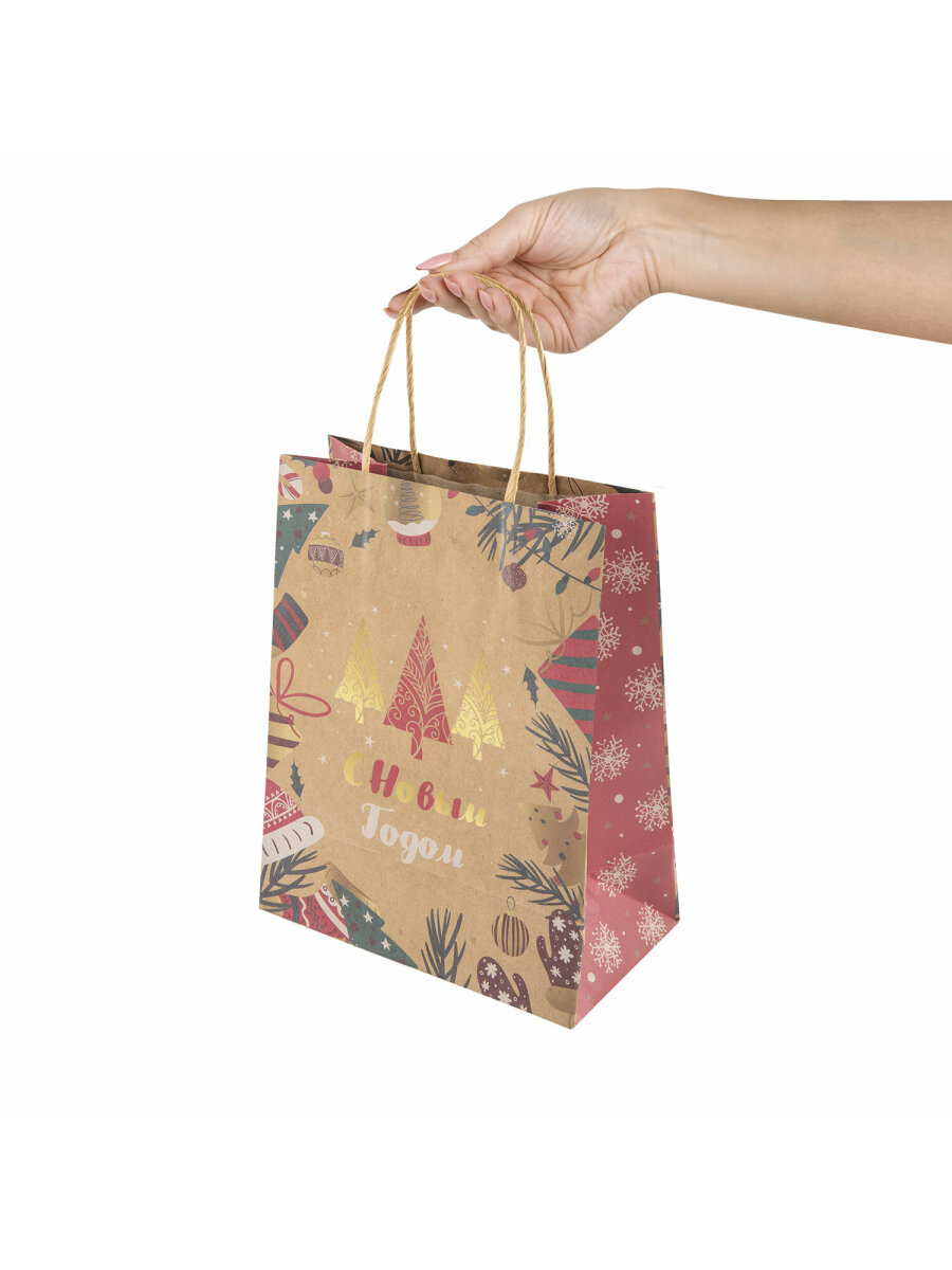 Пакет новогодний подарочный Золотая сказка набор 10 штуки Merry Christmas - фото 8