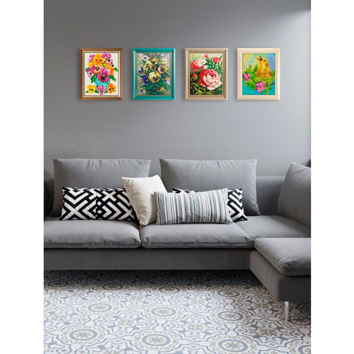 Алмазная мозаика Белоснежка Букет с анютками - фото 7