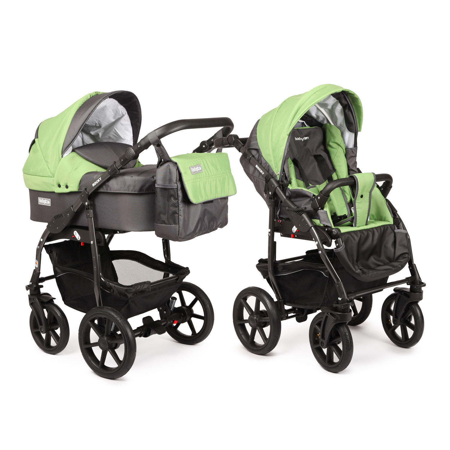 Коляска 2в1 Babyton Rocky Grey-Green - фото 1