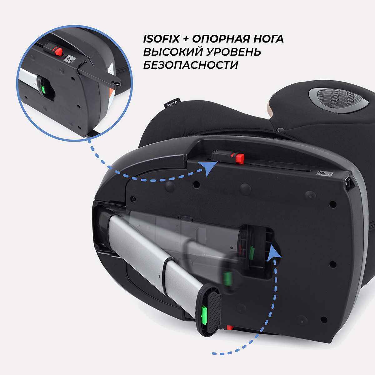 Автокресло Rant Helix isofix Isofix 0+/1/2/3 (0-36 кг) серый - фото 8