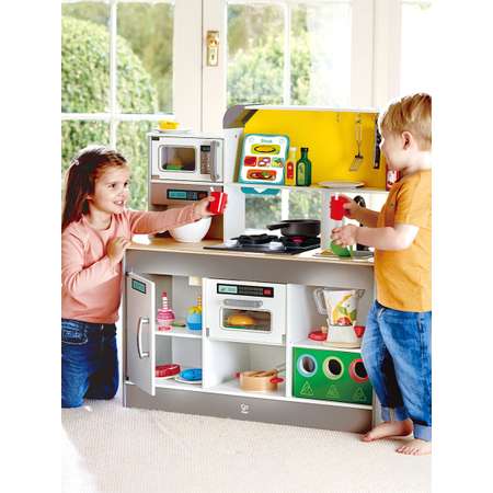 Детская деревянная кухня HAPE Делюкс 5 аксессуаров воздушная фритюрница свет звук E3177_HP