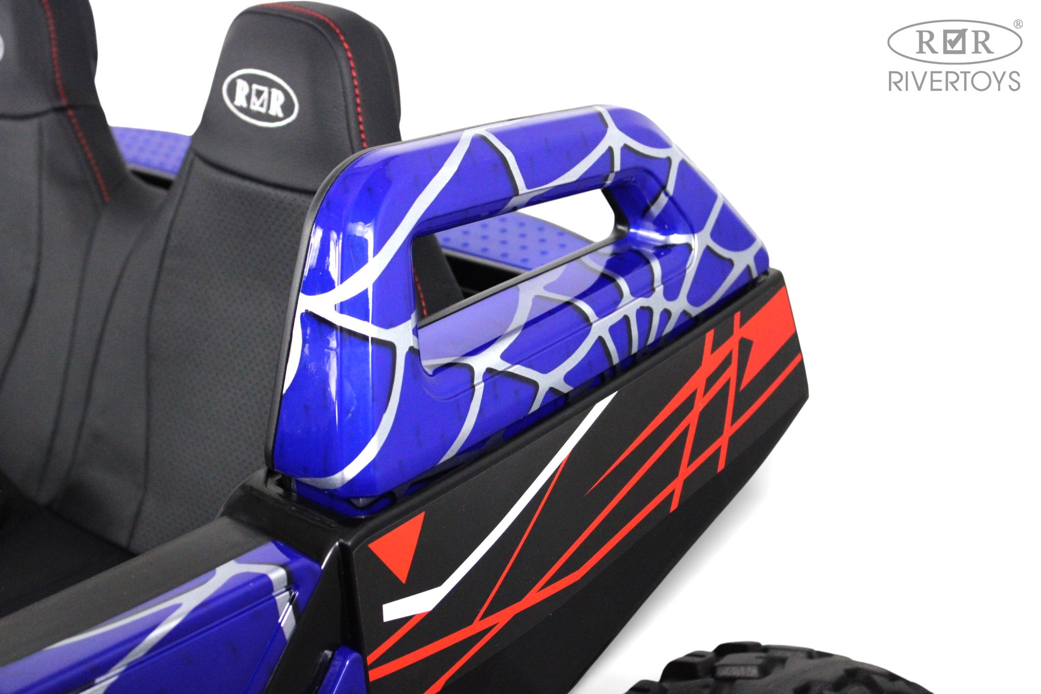 Электромобиль RIVERTOYS A707AA-LUX-NEW-BLUE-SPIDER С пультом ДУ - фото 6
