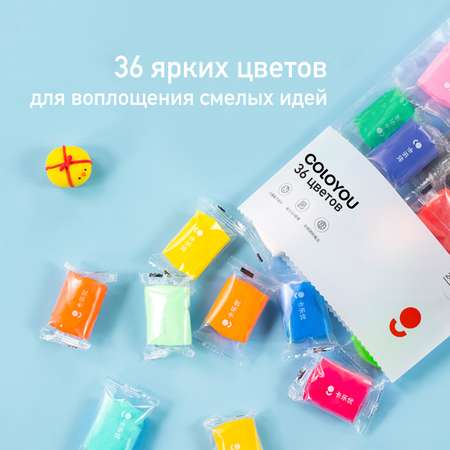 Пластилин COLOYOU воздушный 36 цв.