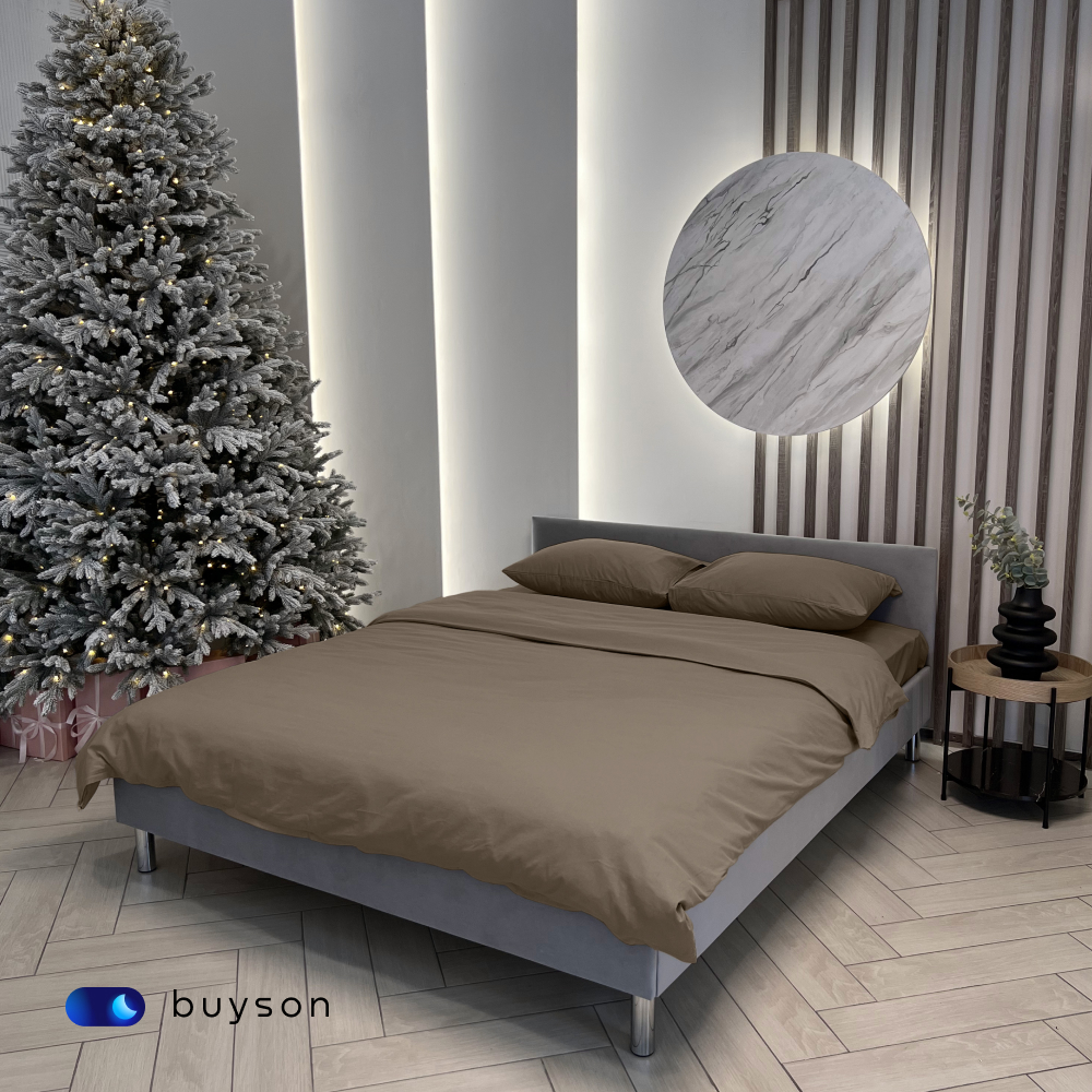 Пододеяльник buyson BuyDream 175х215 см, хлопок (поплин), бежевый - фото 10