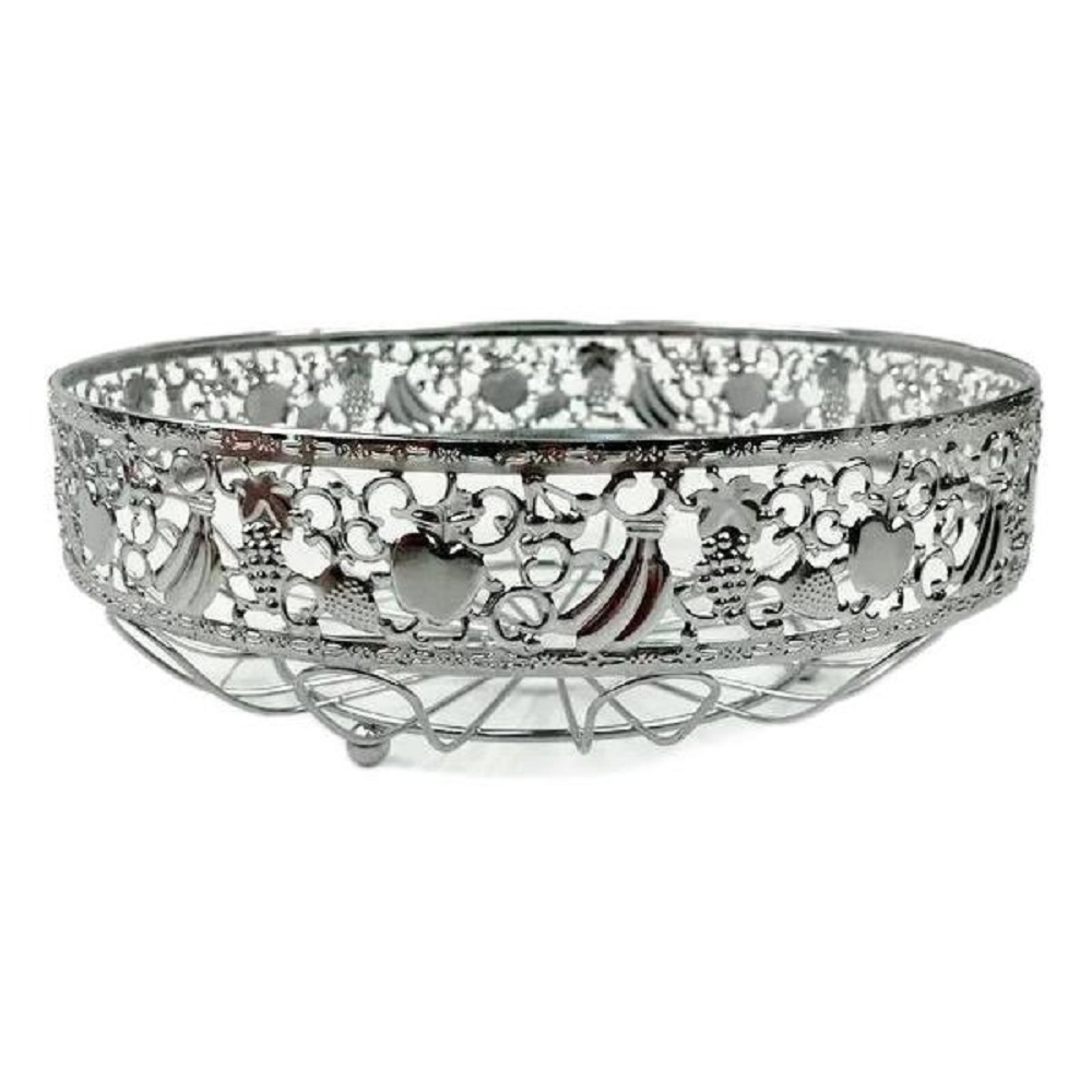 Ваза для фруктов ZDK Homium Kitchen Silver серебро 28х28х10 - фото 1