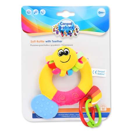 Мягкая погремушка Canpol Babies с прорезывателем Осьминог