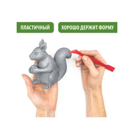 Пластилин скульптурный Brauberg набор для лепки мягкий серый 5 кг