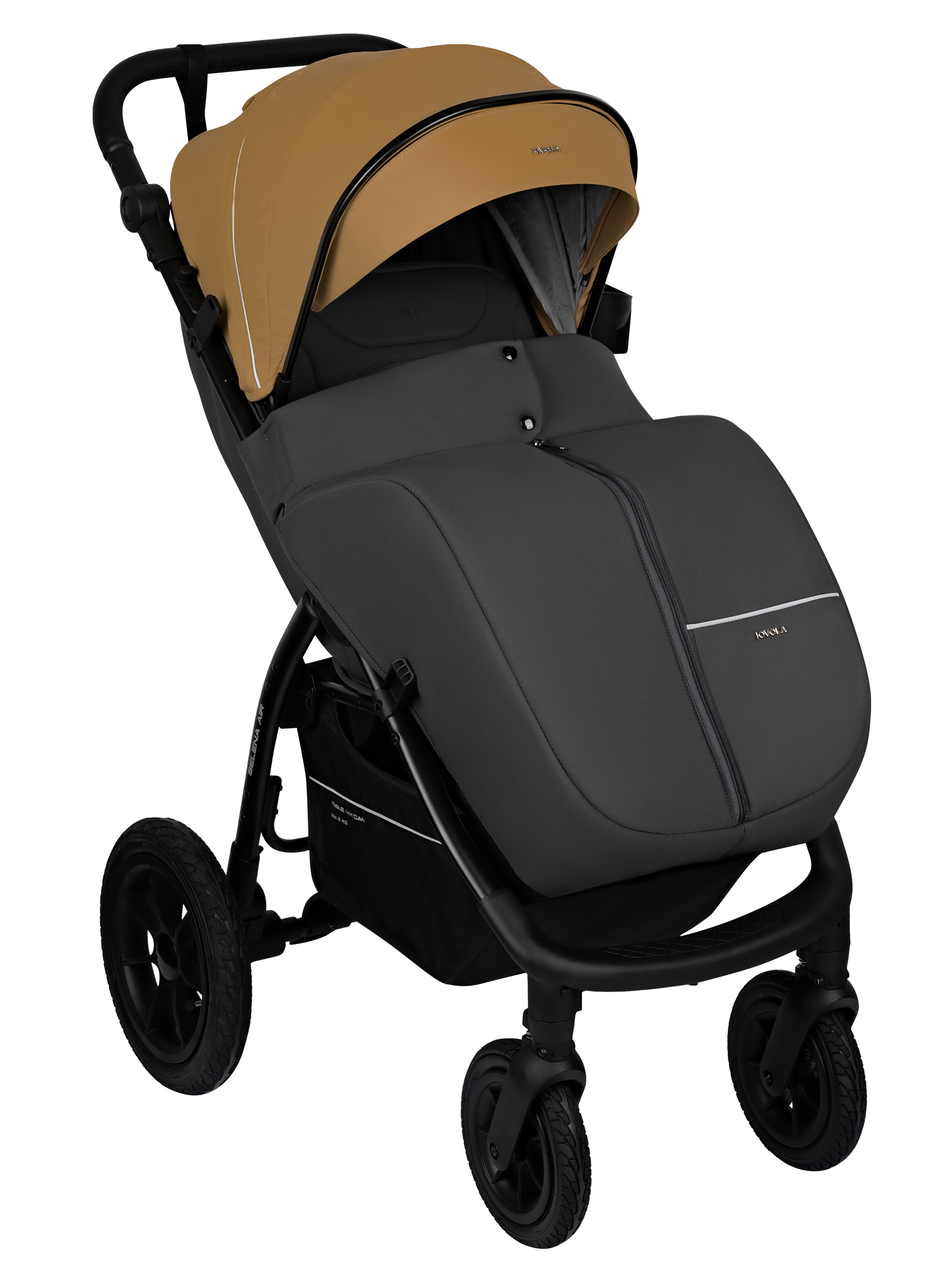 Коляска прогулочная JOVOLA Selena Air new бежевый-серый - фото 5