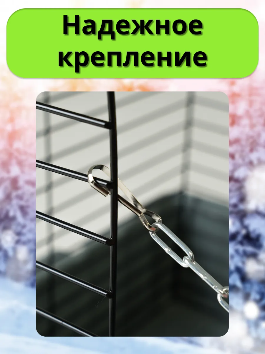 Гамак для грызунов PetiPet серый голубой большие 2шт комплект - фото 7