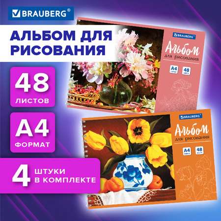 Альбом Brauberg А4 48 лист. 4 шт.