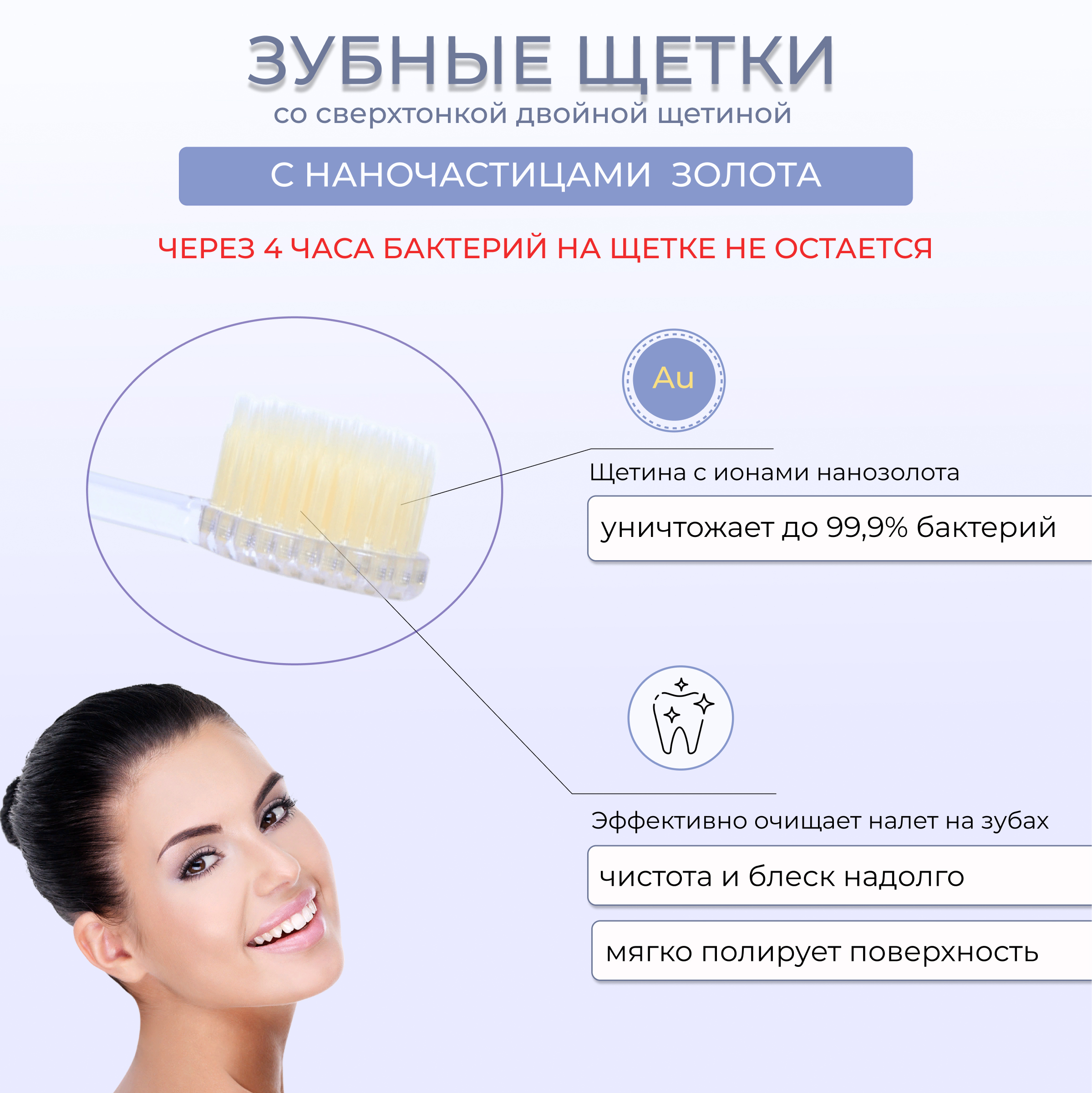 Зубная щетка классическая DENTAL CARE 4 шт. - фото 9