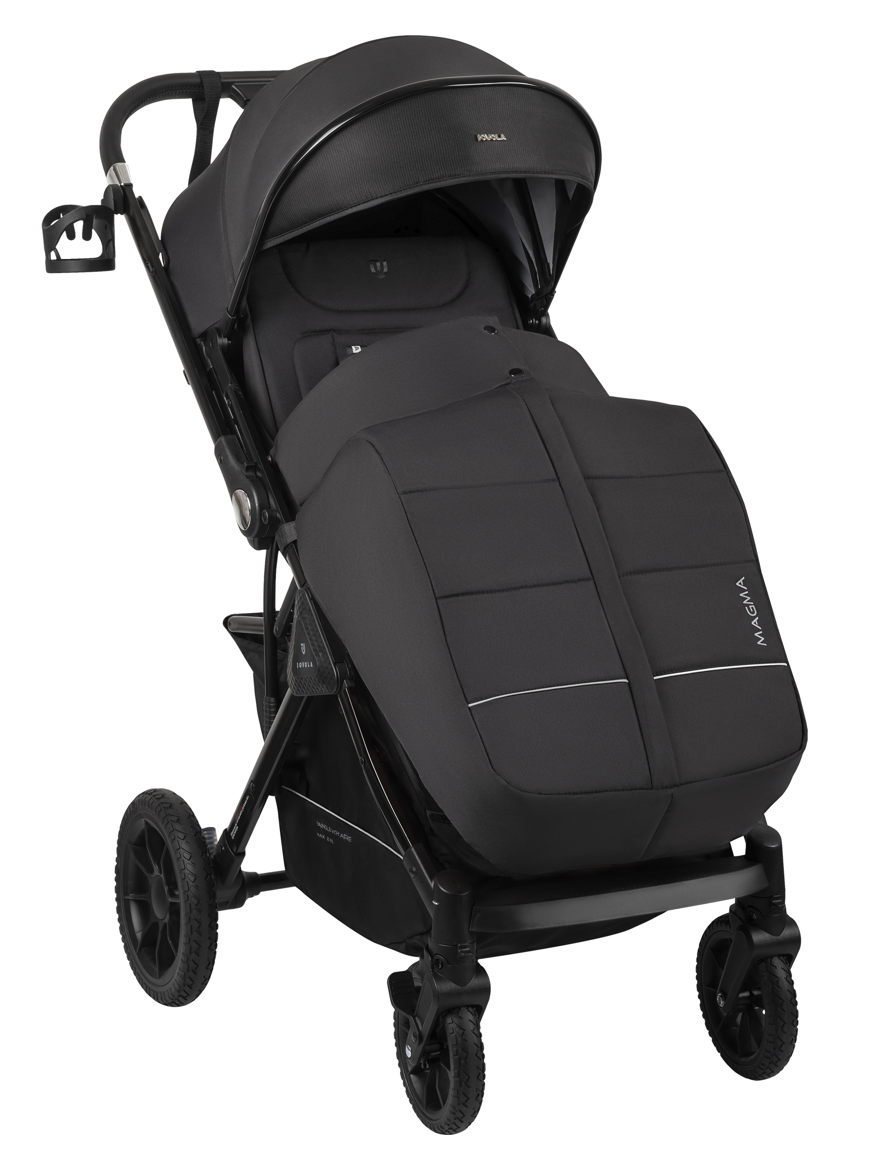 Коляска прогулочная JOVOLA Magma с перекидной ручкой черный - фото 15