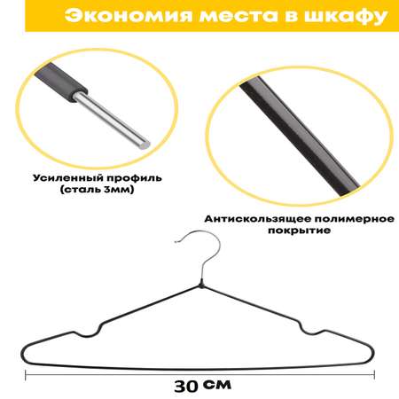 Вешалка Вешалки.бел детская черная металлическая 15 штук антискользящая