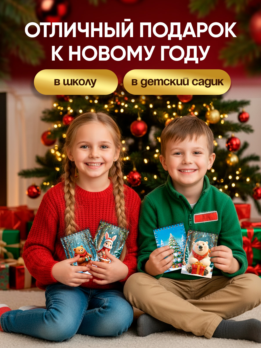 Блокнот Prof-Press Новогодние зверушки 32 лист. - фото 6