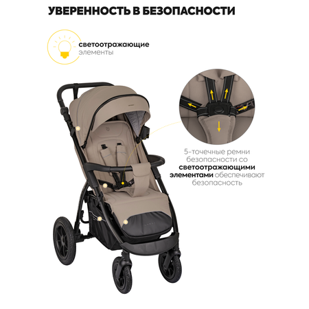 Коляска прогулочная JOVOLA SELENA Air 25 с сумкой бежевый