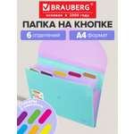 Папка-органайзер Brauberg голубая с лиловым А4
